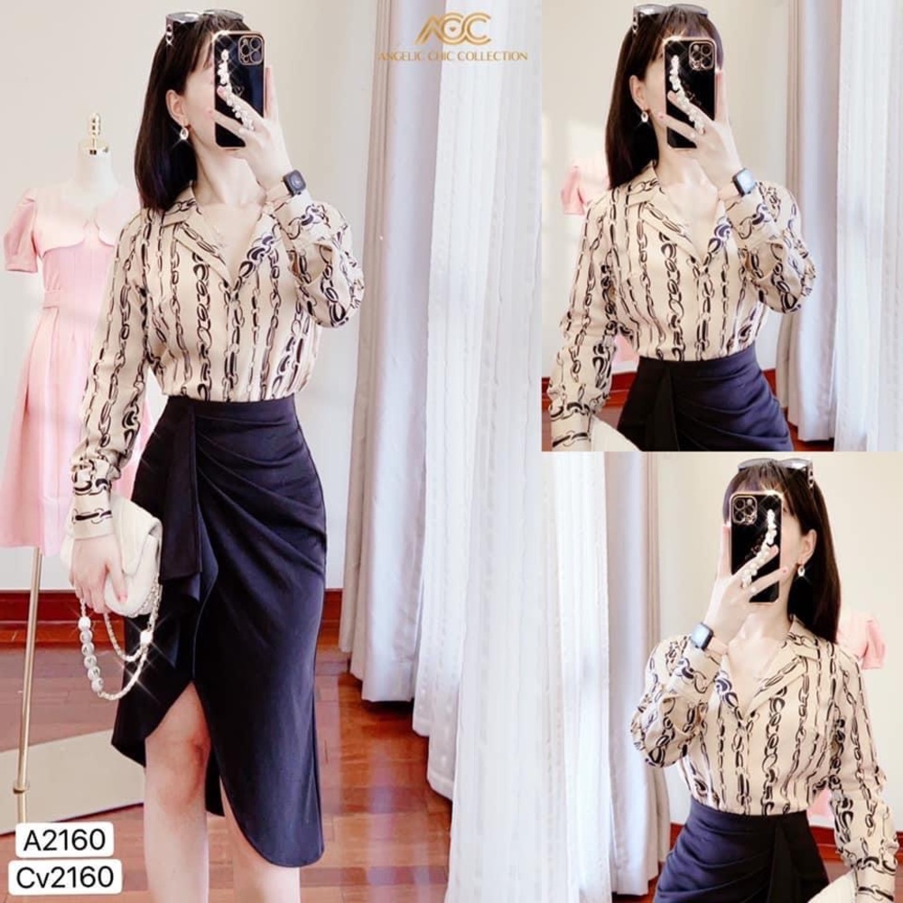 Office blouse and skirt set
